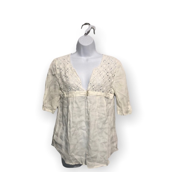 Malvin  Hamburg Germany White Linen Swim Cover Up Womens Size XS - Picture 1 of 12